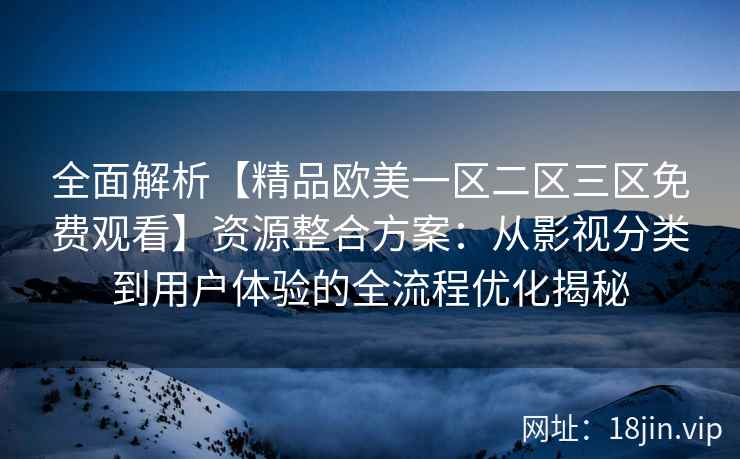 全面解析【精品欧美一区二区三区免费观看】资源整合方案：从影视分类到用户体验的全流程优化揭秘